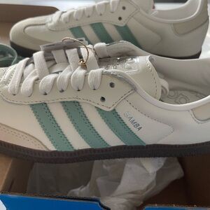 Adidas Samba White and Green Sneakers